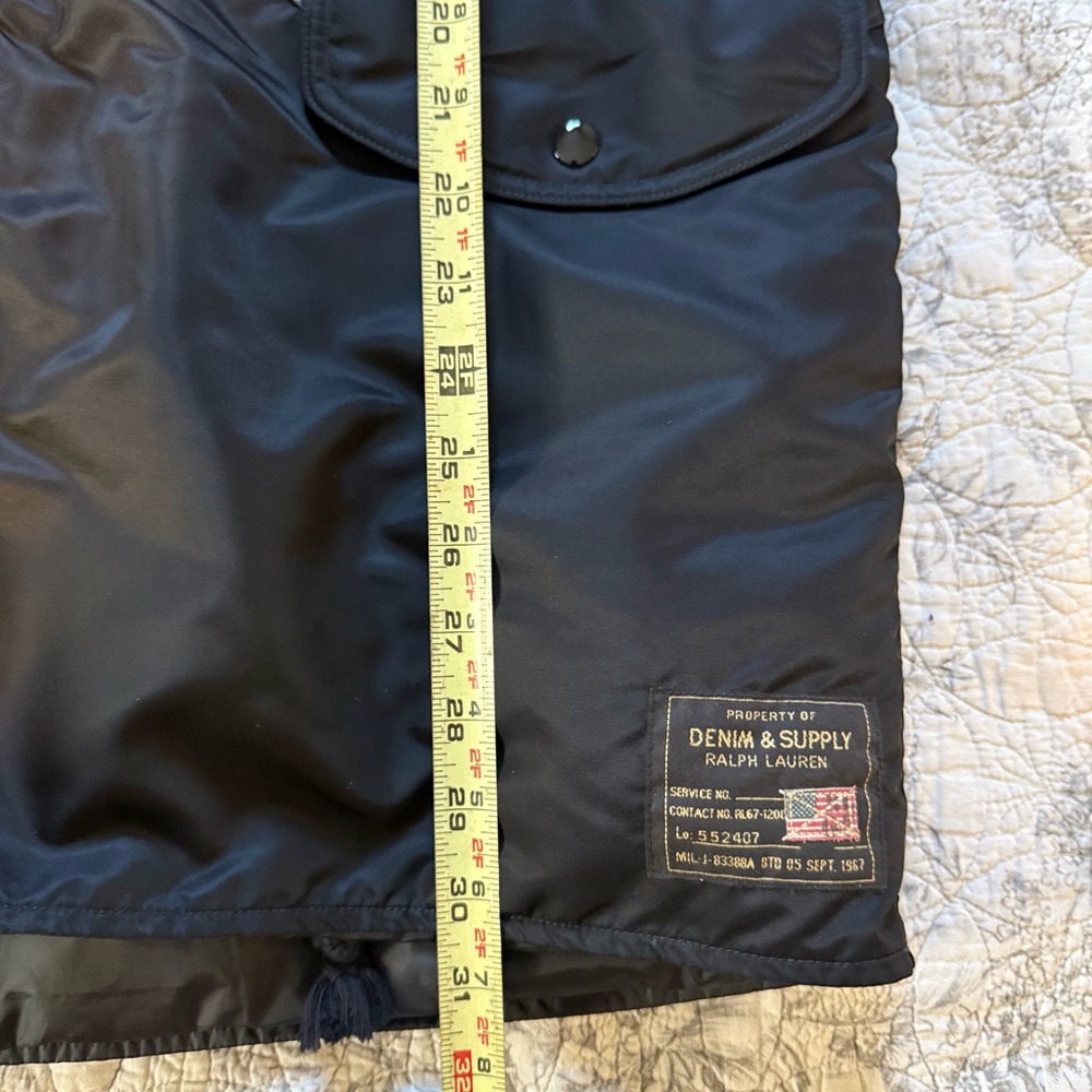 Denim & Supply Ralph Lauren Black Parka with Faux Fur Trim - Picture 6 of 7